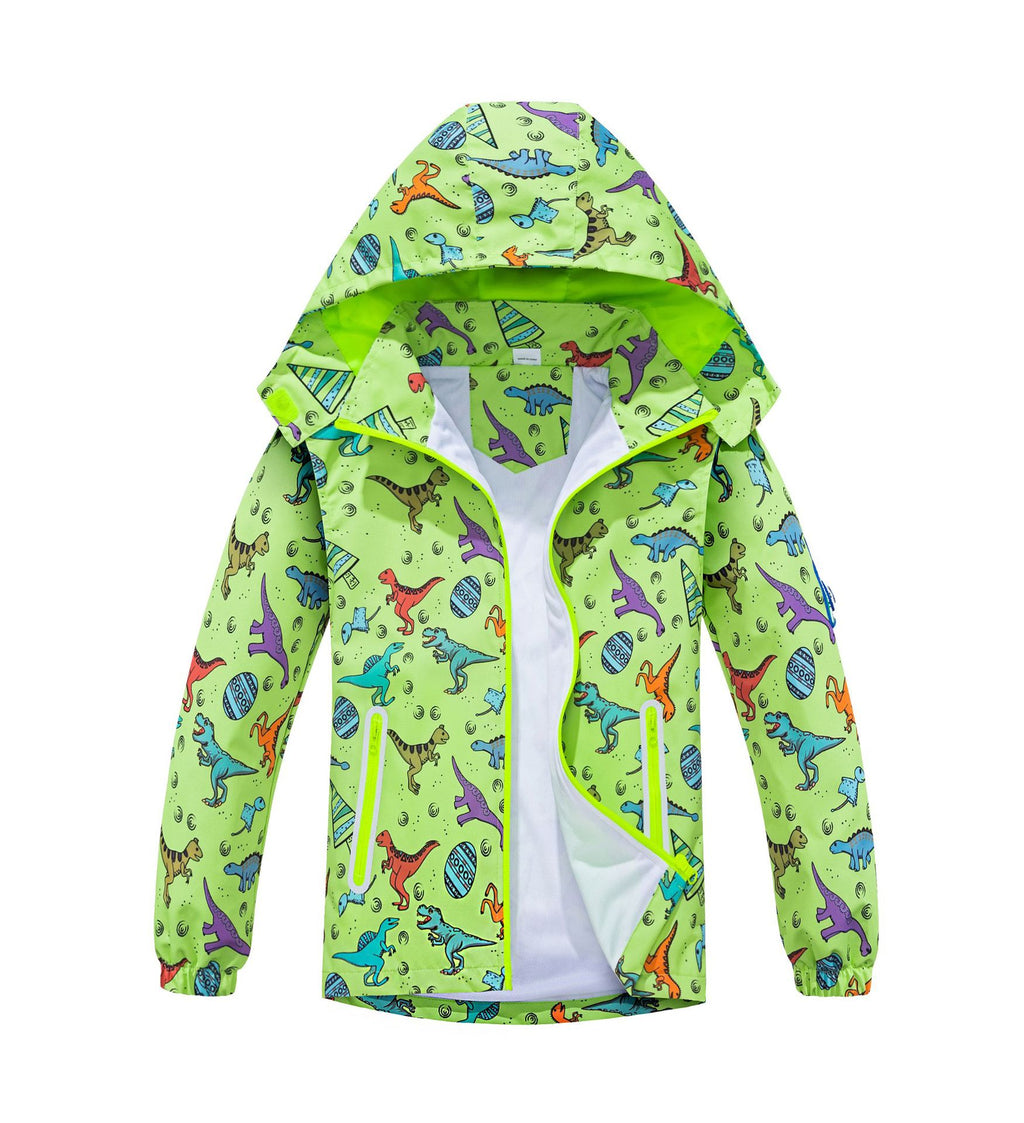 Springautumn Nouveau-arrivé Dinosaur-print Gradient-color Zip-up Hoodie pour les garçons et les filles