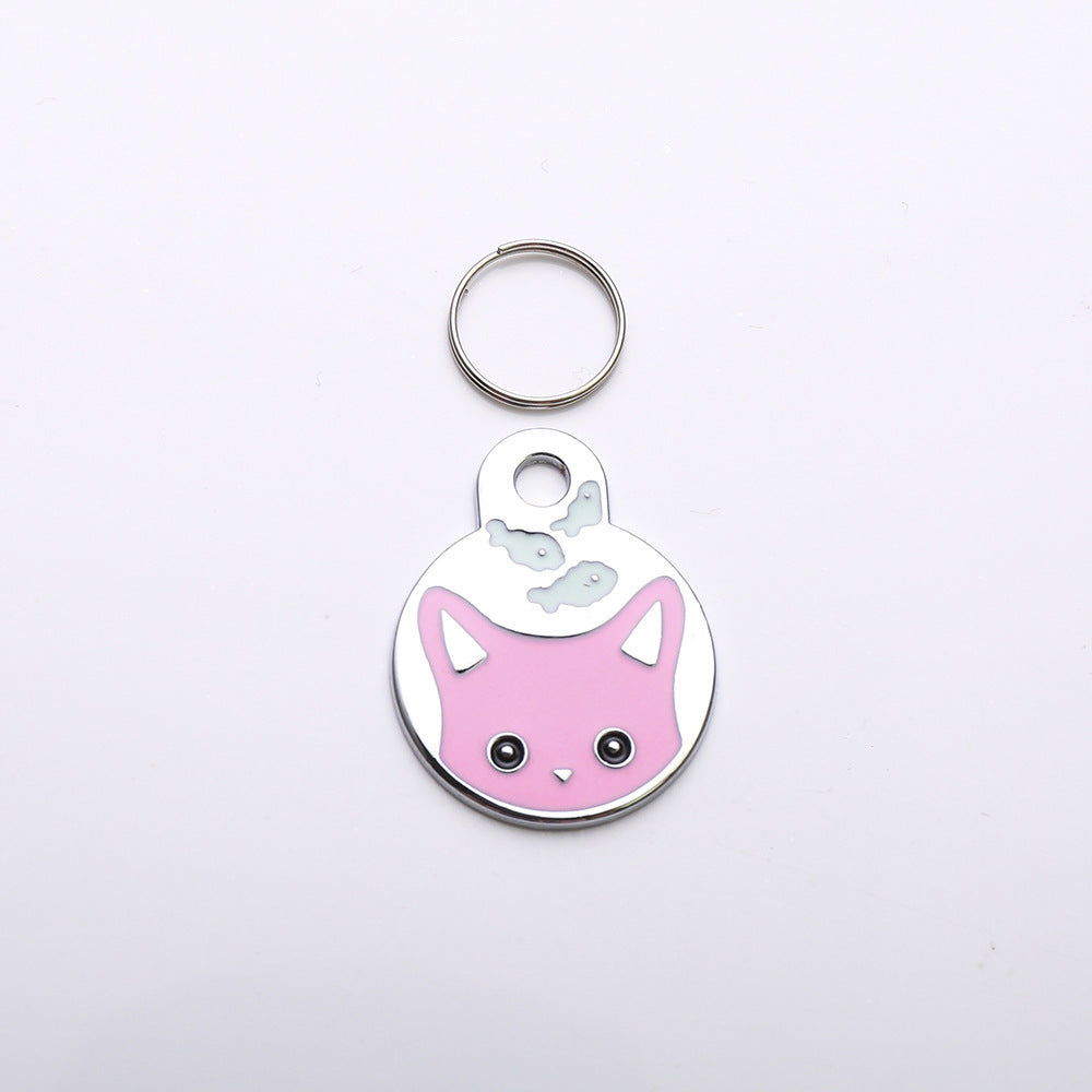 Chien de marque mignon caricature chat et poisson imprimé collier de chat pendentif collier chien collier Orna