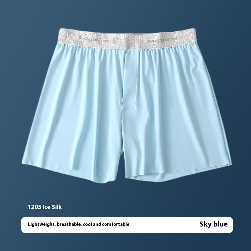 Sous-vêtements en soie de glace pour hommes Plus Taille Loose Boxer