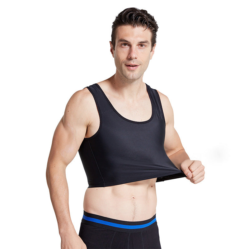 Volcanic Stone Corps des hommes Traceless Shaping Vest poitrine serré poitrine plat garçons gros