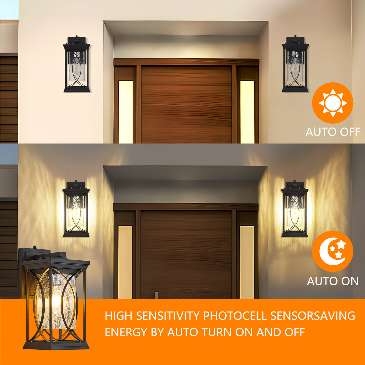 Oil Rubbed Bronze Porch Light Dusk to Dawn Outdoor Wall Lantern Small Modern Outdoor Light