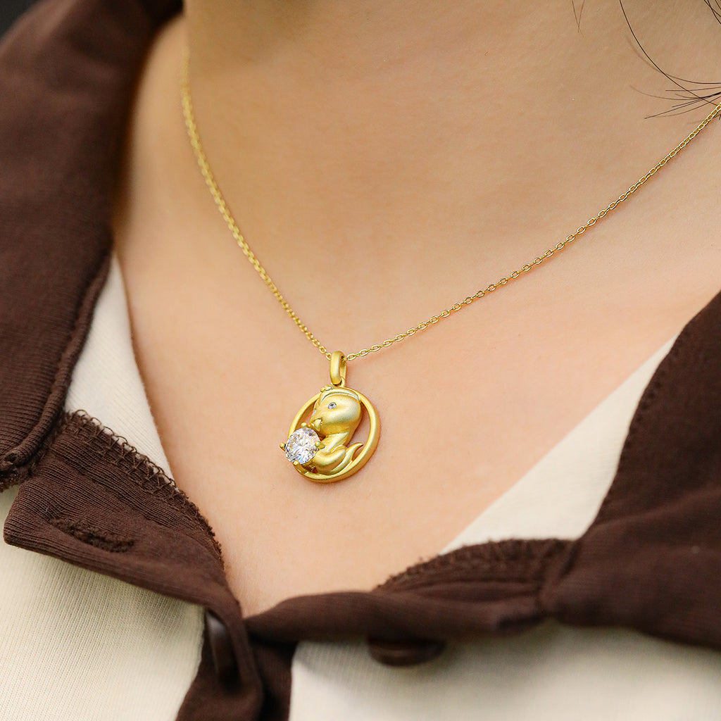 S925 Argent Sterling plaqué or 1ct D Couleur VVS1 Moissanite Collier de serpent 5.4g Chinois Z