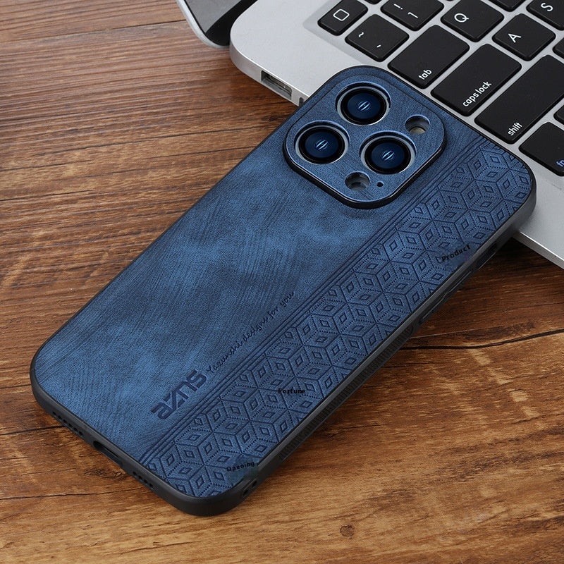 Coque de téléphone Peau d'impression sensible Motif en cuir Résistant aux chutes Shel de protection pour les entreprises