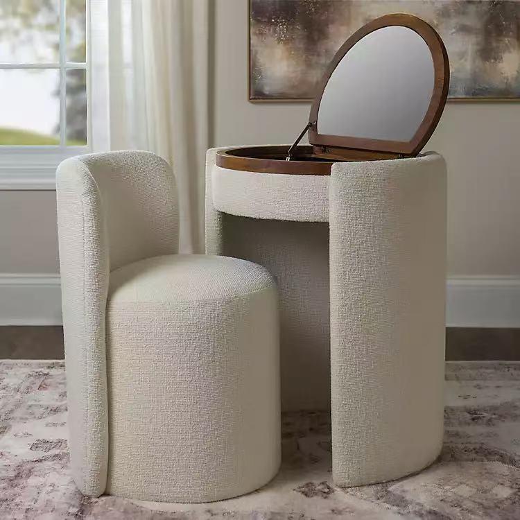 All-in-one Flip-top Storage Table de Vanité multifonctionnelle et tabouret