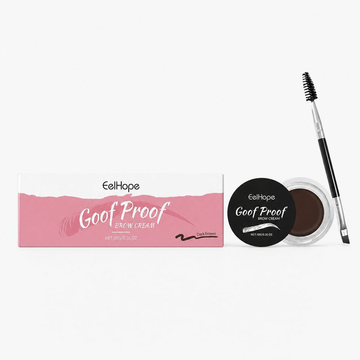 Teinture de sourcils brun foncé EELHOPE avec pinceau
