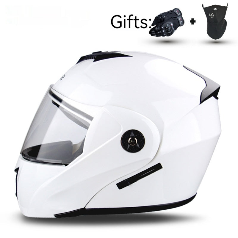 Motorcycle électrique double objectif exposé hommes et femmes casque de moto