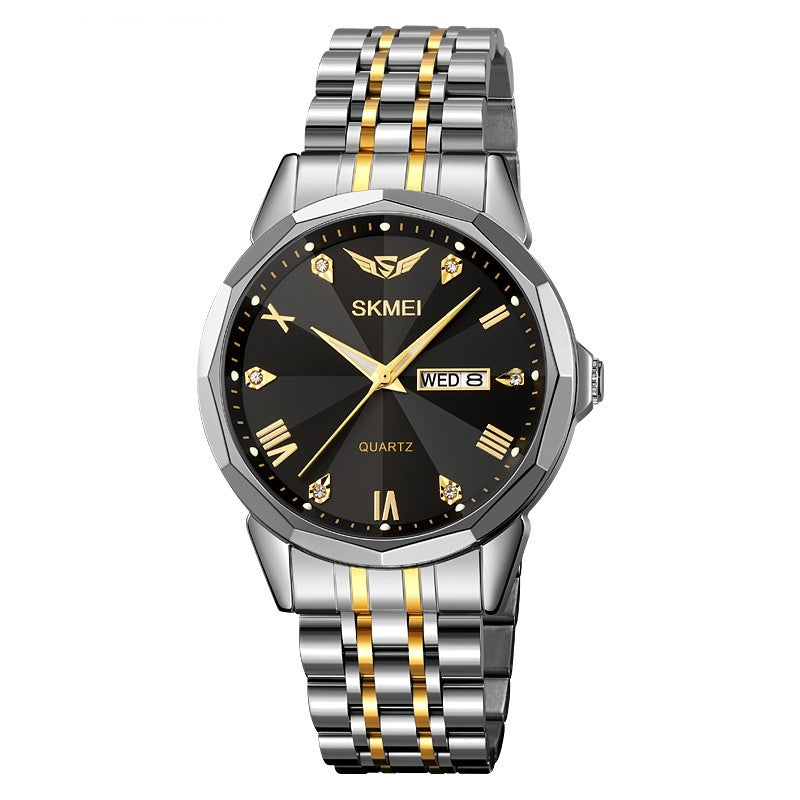 Business Bande en acier massif Calendrier Casual Waterproof Watch