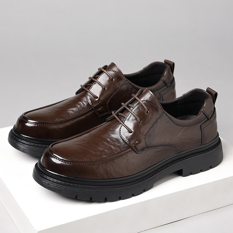 Chaussures en cuir élevées à chunky de loisirs