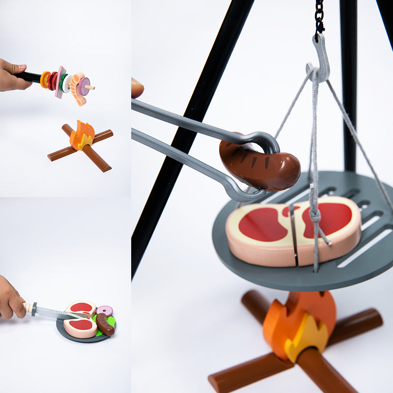 Jouet de camping en bois BBQ pour enfants