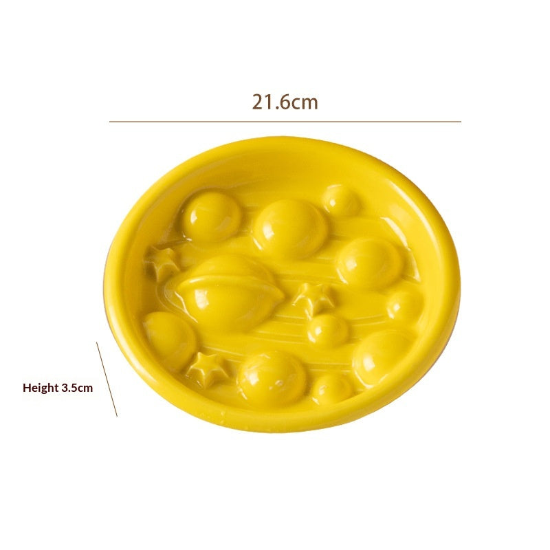Pet Céramique Bol d'alimentation lente et plat pour la protection des épines cervicales