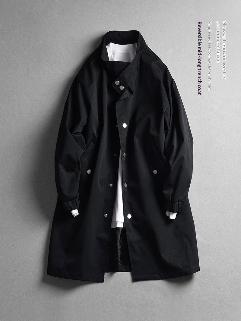 Manteau de trench à manches simples pour hommes