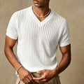 Hommes Cou V-Neck à manches courtes tricoté haut occasionnel