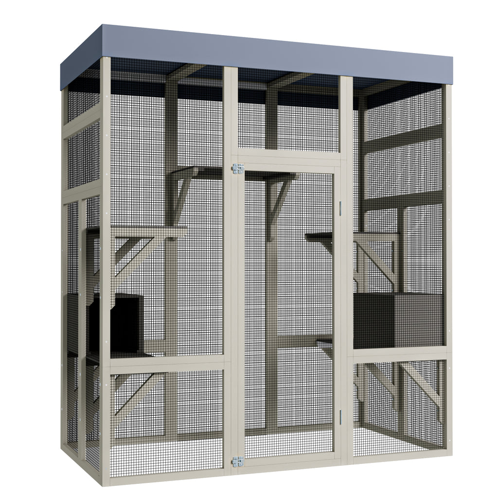 Catio en bois de 62.6" pour chats