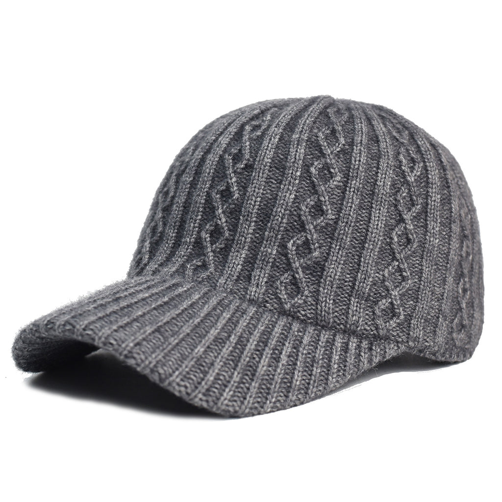 Knitting Laine Cap de baseball Coréen chaud de couleur solide plaque de lumière Peaked Cap