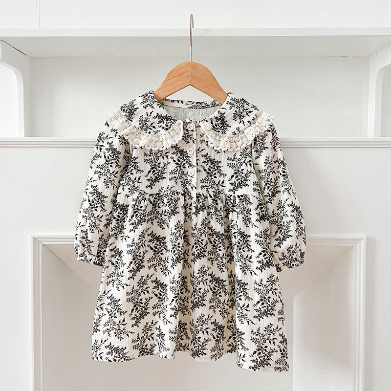 Bébé Floral Romper Robe à manches longues Ensemble sœur
