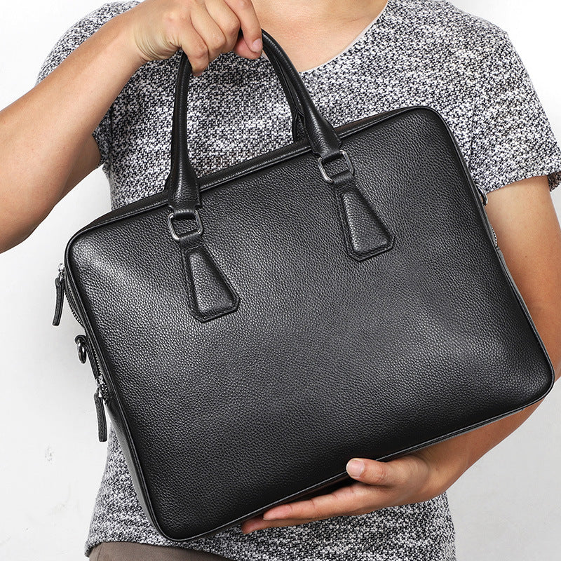 Sac à main Sac à main en cuir pour homme Cowhide horizontale Grande capacité
