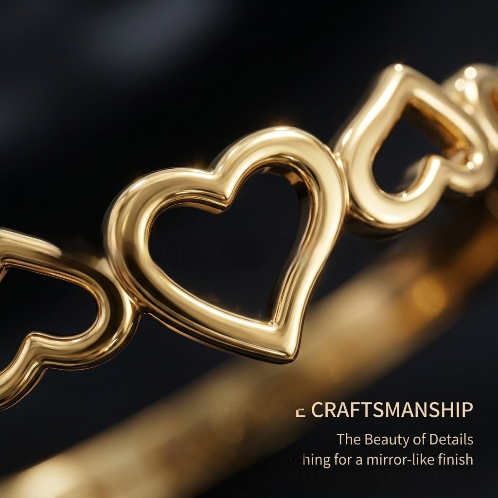 Bracelet européen et américain en forme de coeur avec une sensation luxueuse