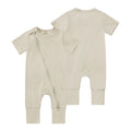 Romper d'été unisexe bébé manches courtes Romper Couleur solide