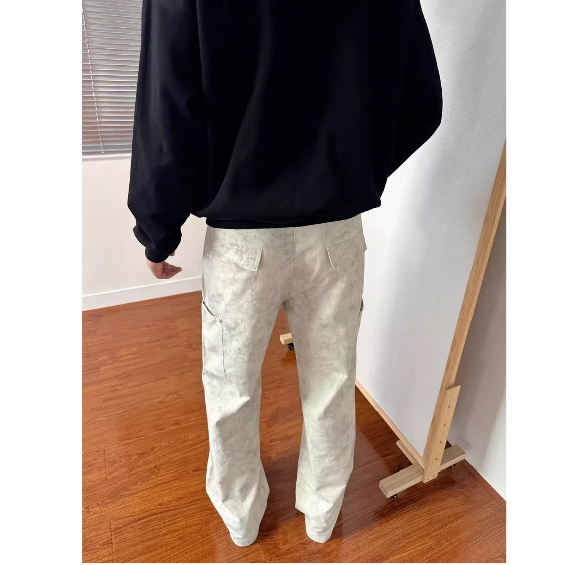 Pantalons de fret à l'impression de marbre pour hommes
