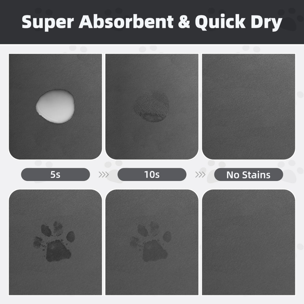 Nourriture pour animaux de compagnie Mat-Absorbent Dog Mat pour la nourriture et l'eau Bol No Stains Easy Clean Dog Food Ma