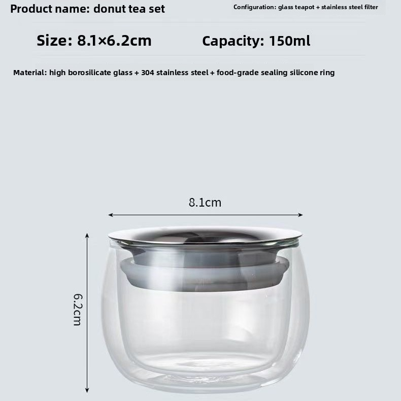 Double-walled glass teapot