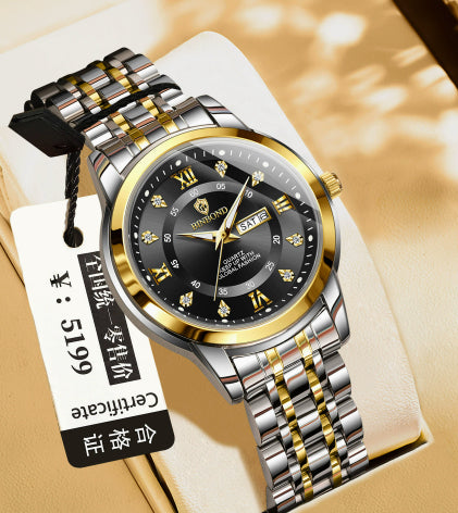 Binbang Business Light-Luxury Quartz Montre pour hommes