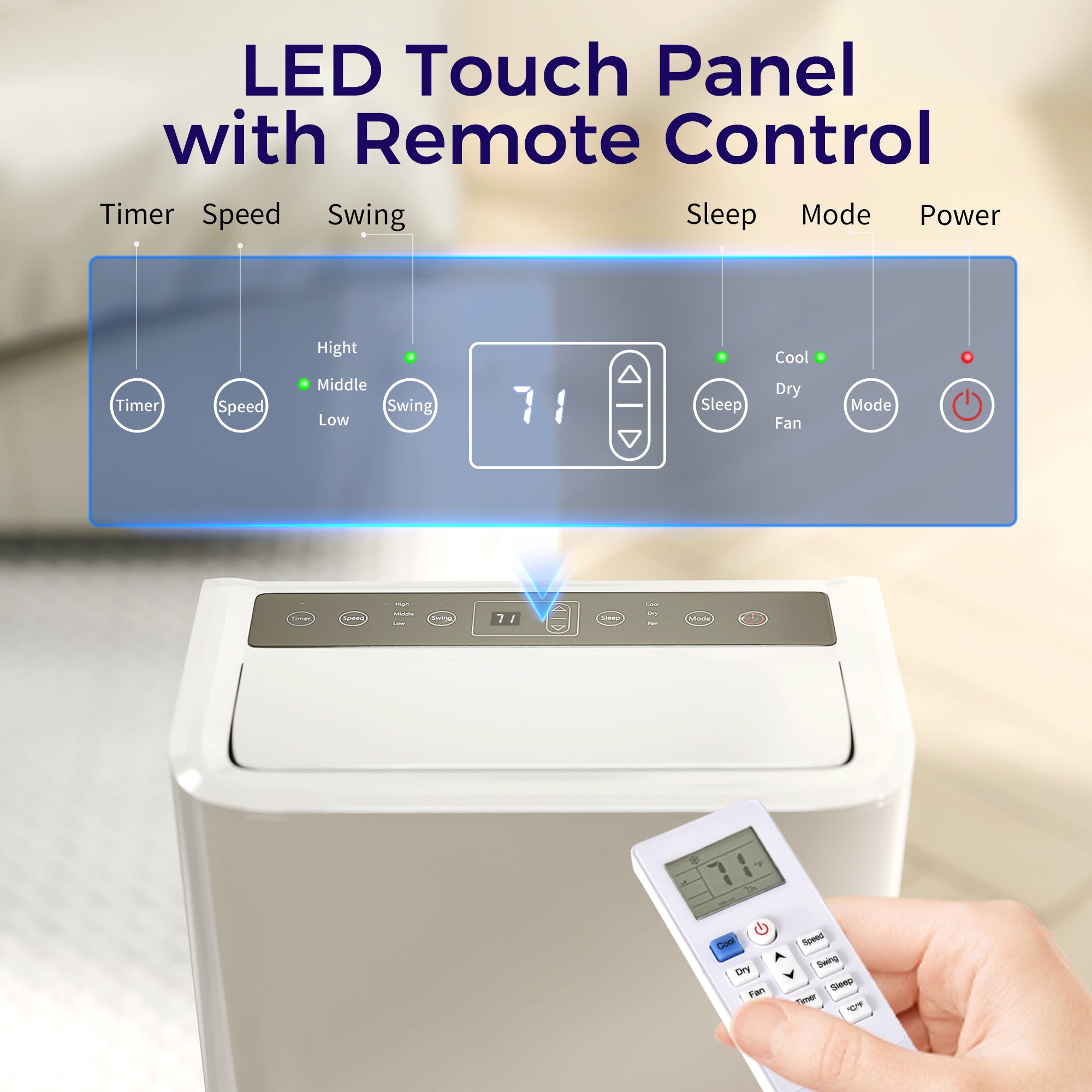 12000 BTU Climatiseur portable avec télécommande