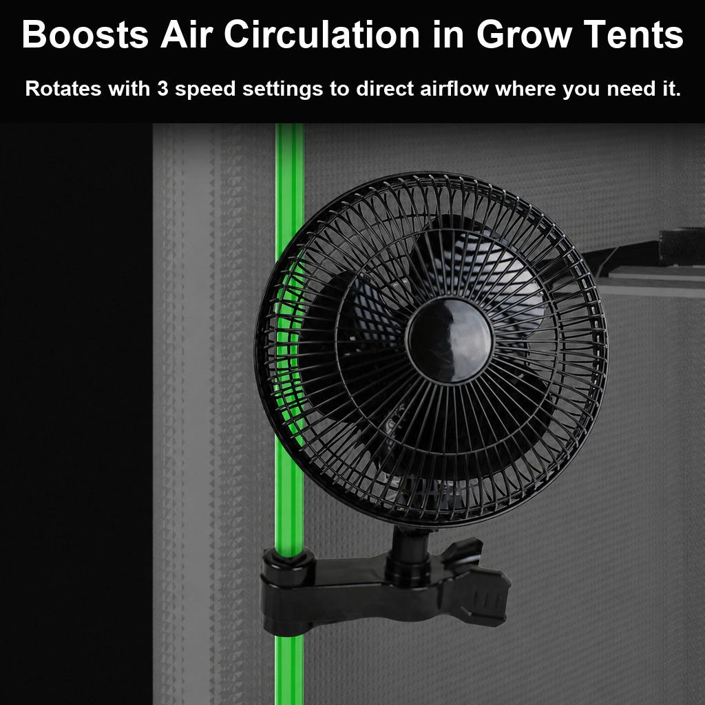 Ventilateur de pince à serre oscillant 3 vitesses de croissance Ventilateur de tente Ultra-Quiet
