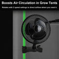 Ventilateur de pince à serre oscillant 3 vitesses de croissance Ventilateur de tente Ultra-Quiet