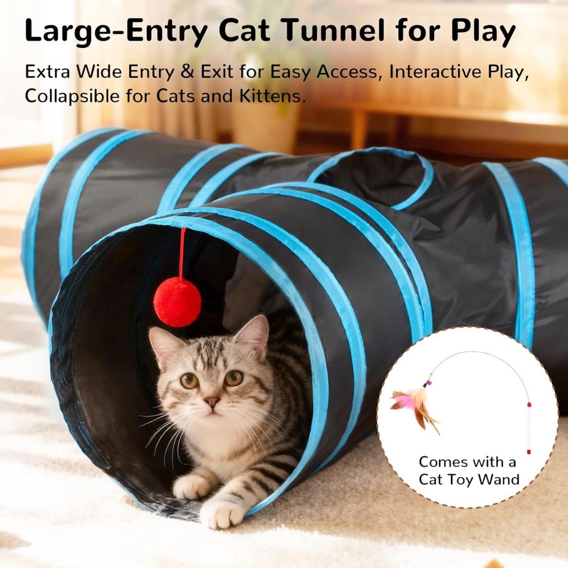 Jouets de tube de tunnel de chat animal de compagnie 3 voies collapsible