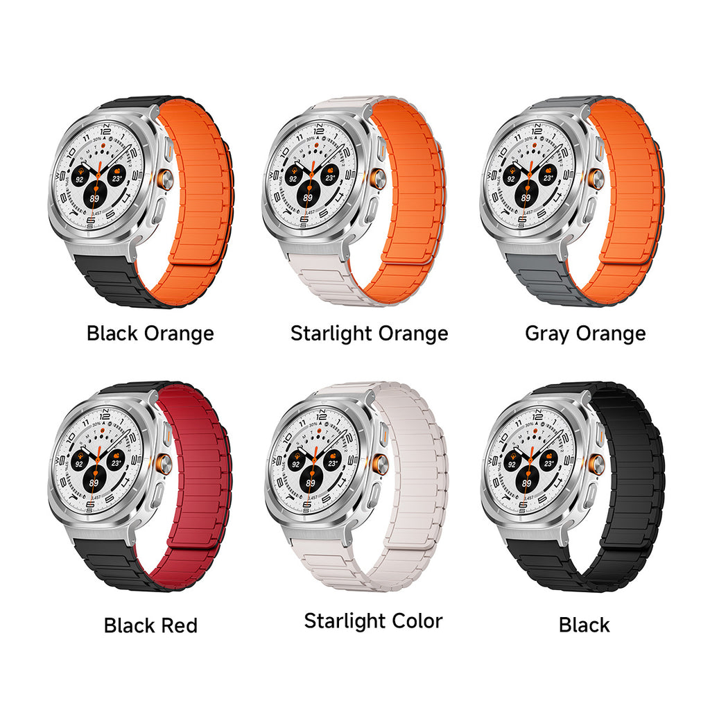 Bracelet de montre magnétique bicolore en silicone