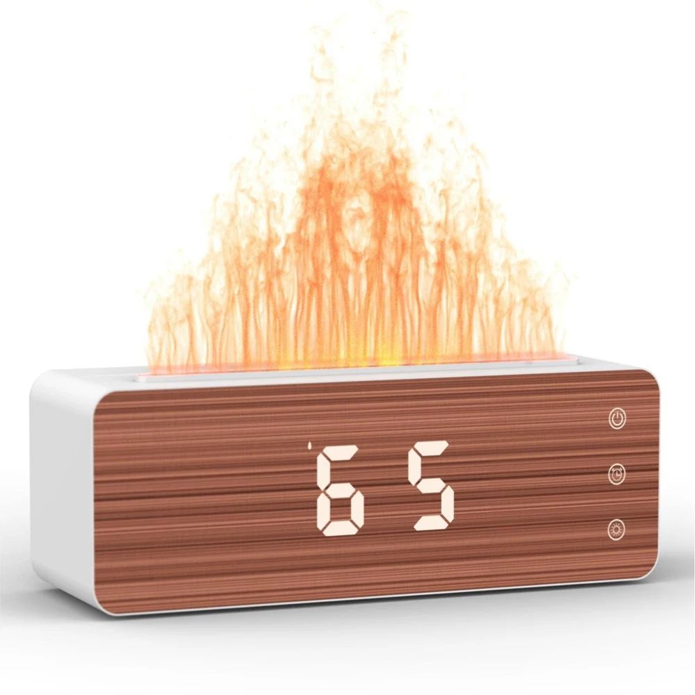 Humidificateur à effet de flamme avec horloge