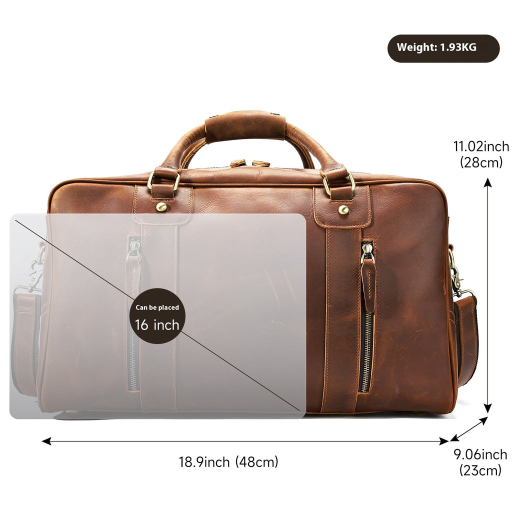 Retro Sac de voyage à courte distance Véritables hommes en cuir