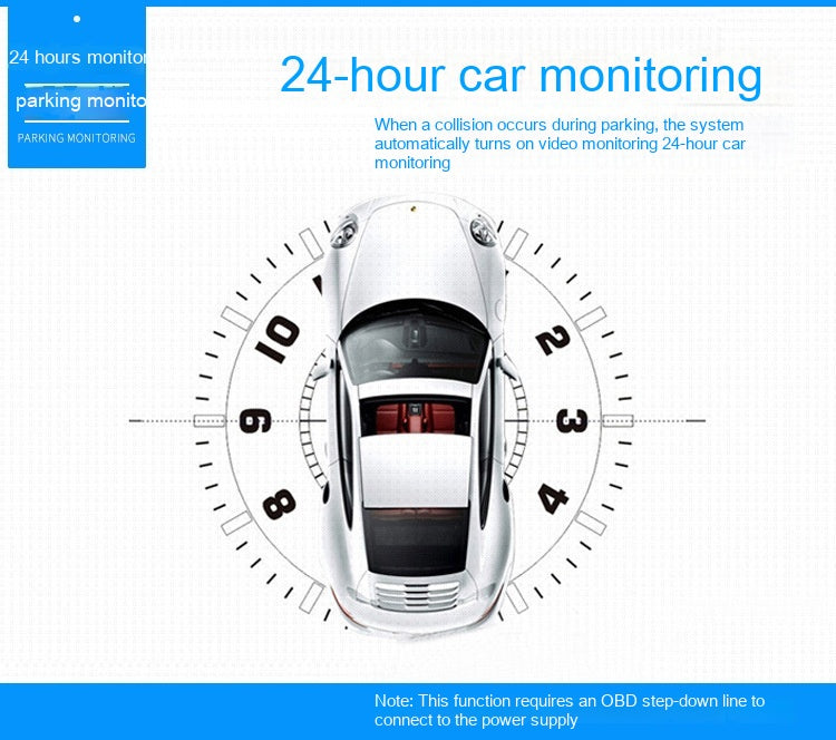 HD Driving Recorder Front and Rear Night Vision Dual Recording Reversing Image
