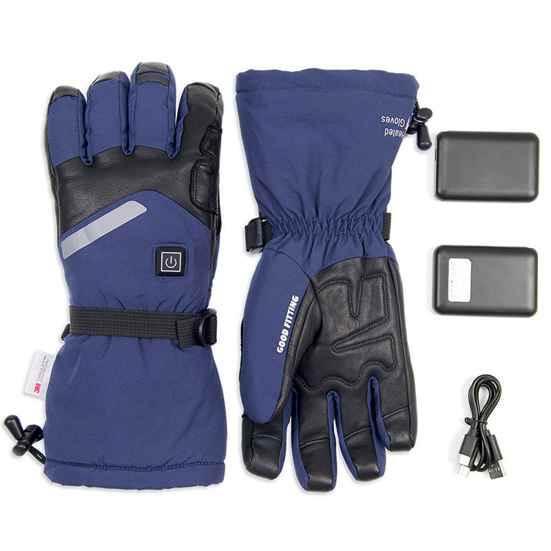 Gants de chauffage électrique en peau de mouton Moto Thermique Smart Touch Écran Ski extérieur