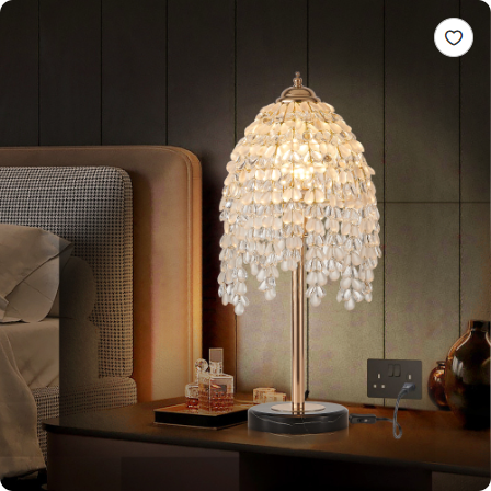 Élégante lampe de table en cristal de 19 pouces de hauteur Vintage Waterfall Design avec Teardrop Grape Cry