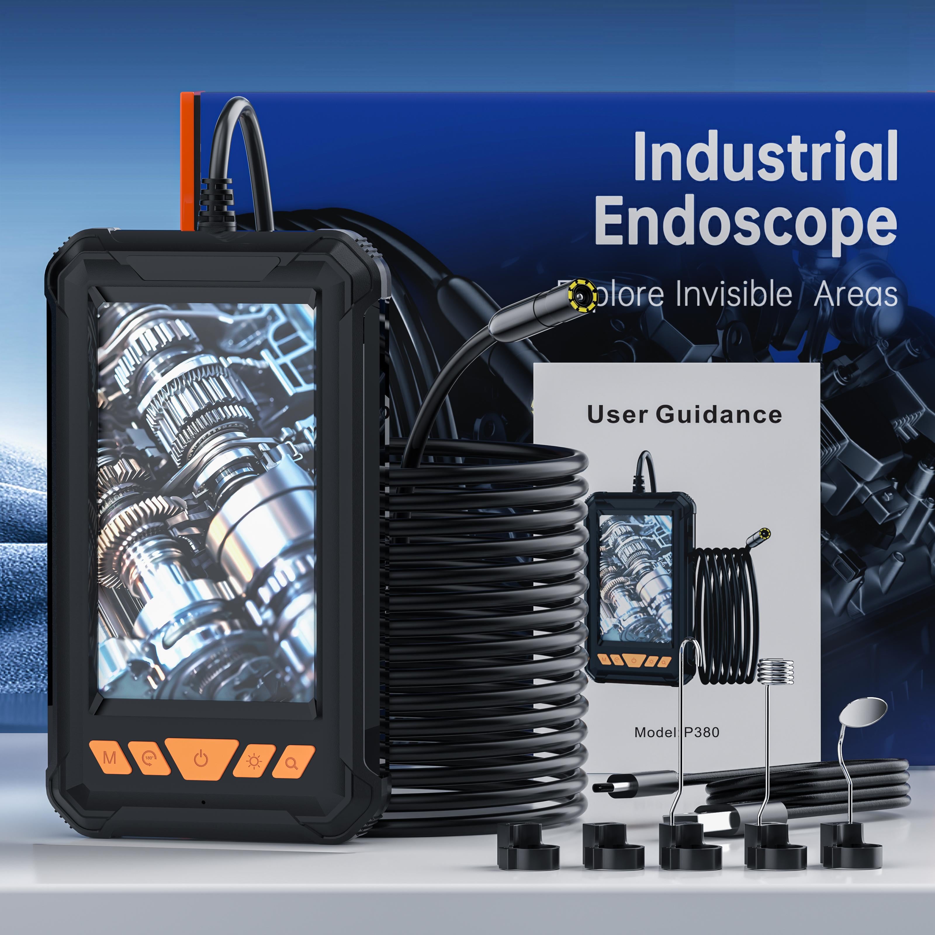 HD étanche Endoscope caméra haute luminosité LED lumières pour maison plomberie et automobile R