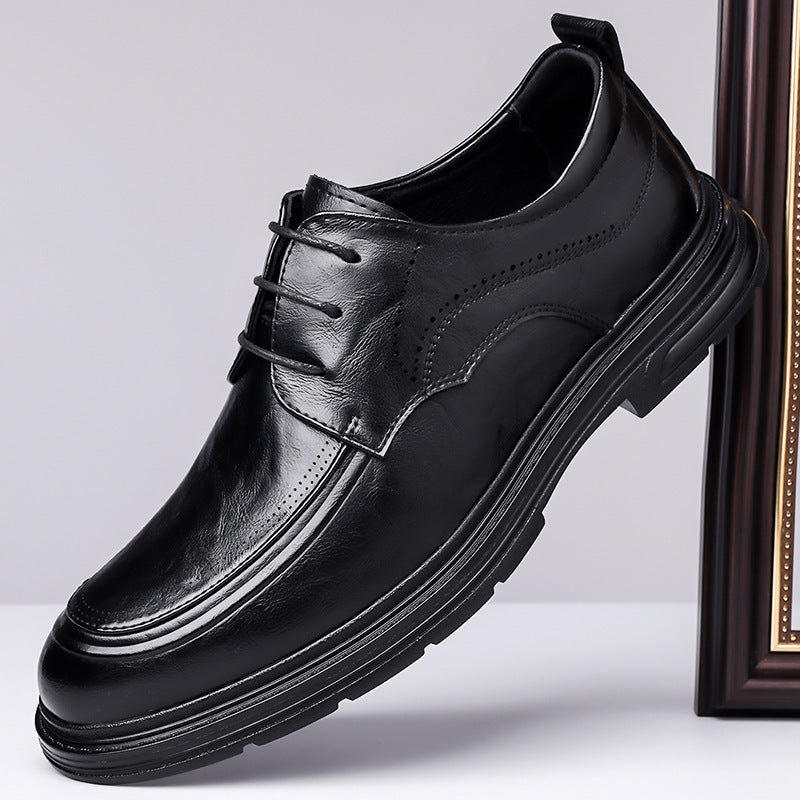 Chaussures en cuir pour hommes en dentelle brun