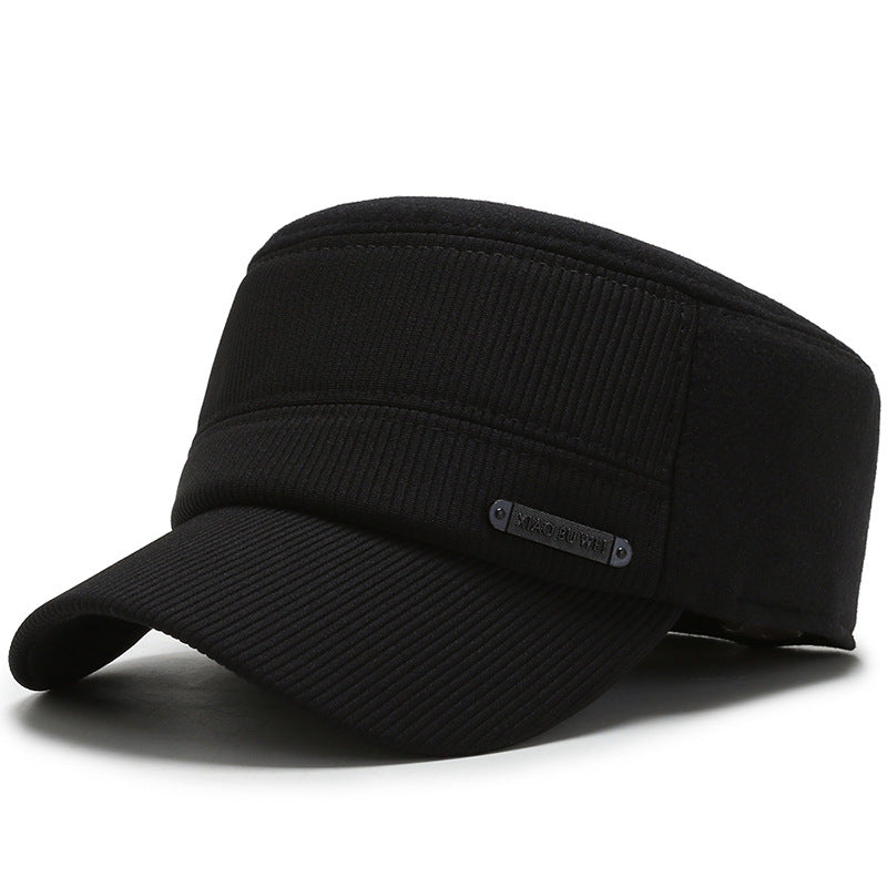 Casquette plate pour hommes pour l'automne et l'hiver chaud extérieur avec protection de l'oreille