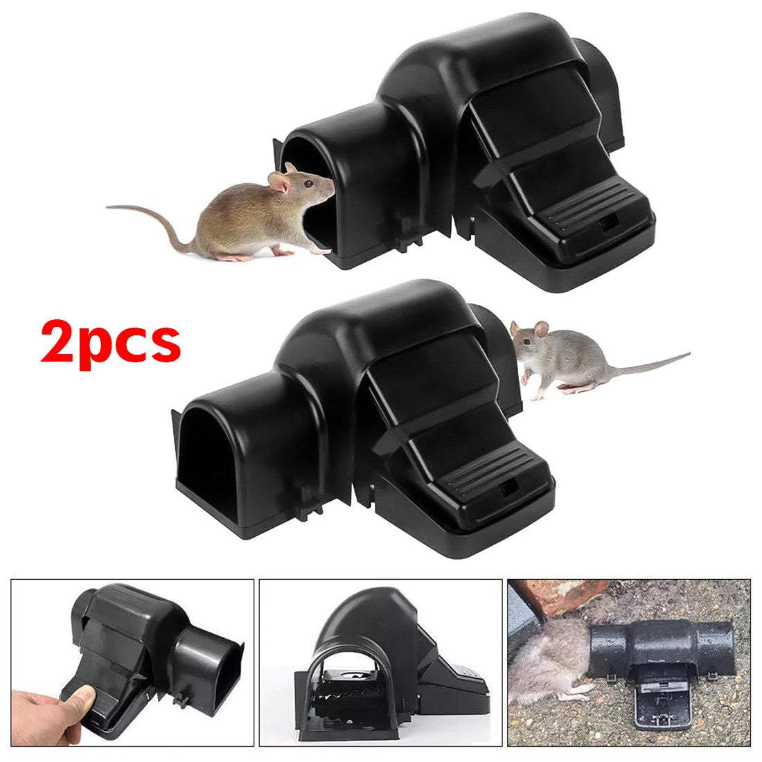 Traces de rats de 2pcs Qui tue immédiatement Rat Catcher For Outdoors Indoor Rodent Trap