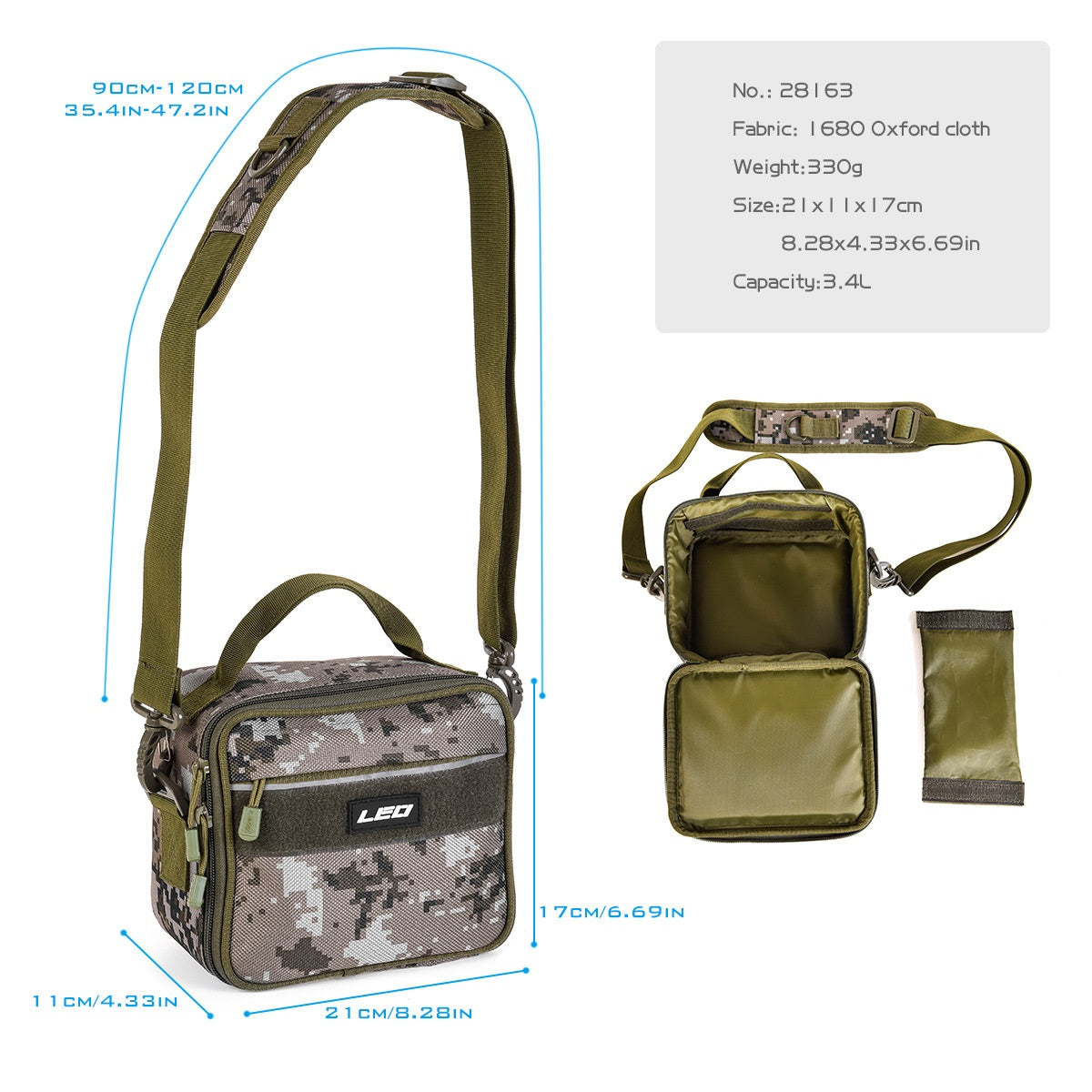Lure pêche bobine d'équipement Accessoire Petit sac carré
