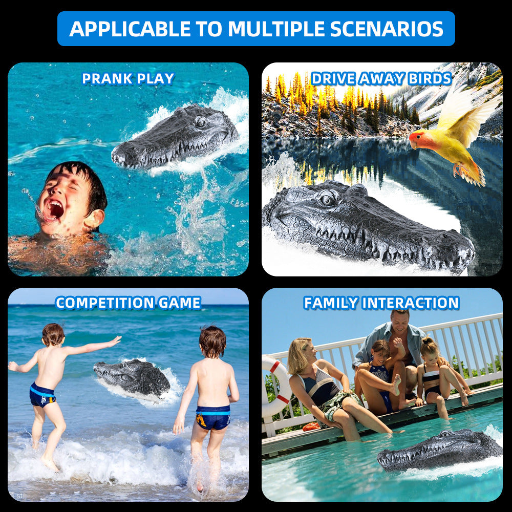 Simulated Crocodile Head Remote-control Navire pour enfants Modèle de bateau Jouets Garçon Spoof