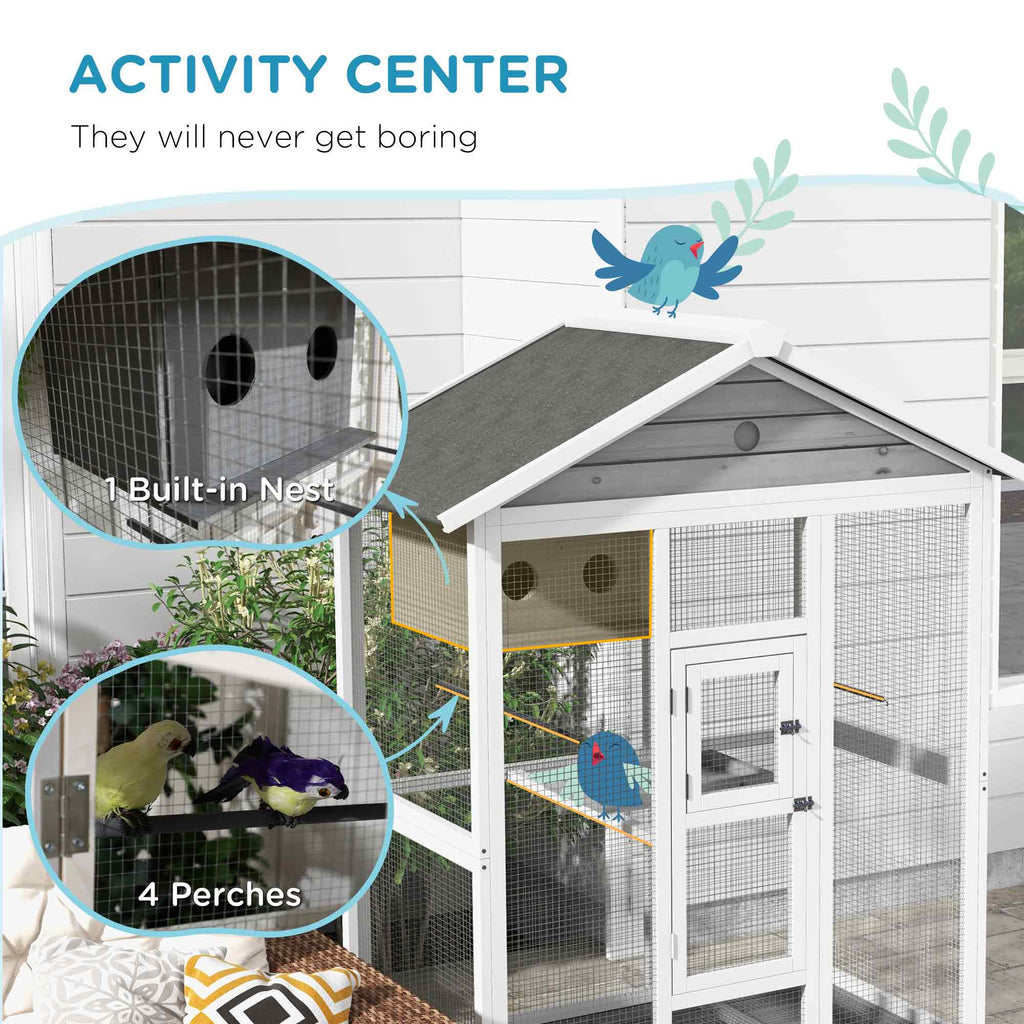64,5" Cage d'oiseaux en bois Aviaire