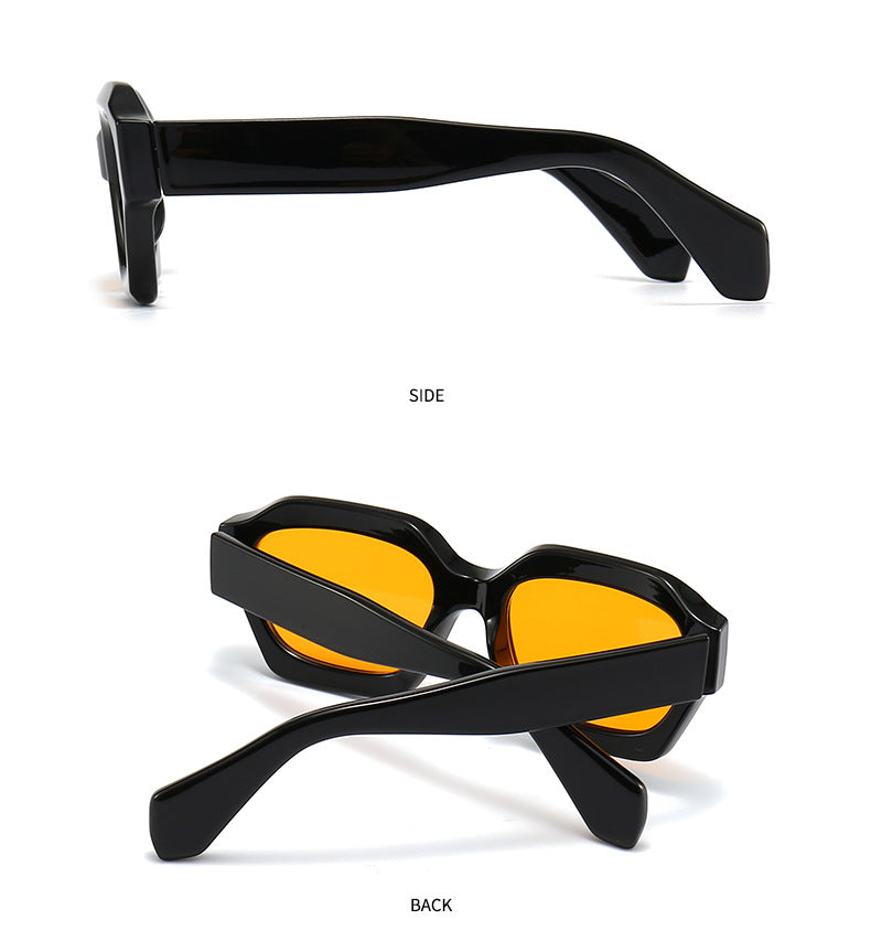Lunettes de soleil européennes et américaines Irrégulier Polygon Trend Street Snap Modern Charm Retro Su
