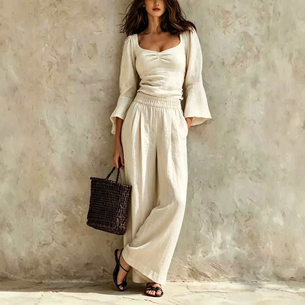 Pantalons élastiques et top set pour femmes