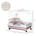 2-Niveau Petit animal Cage Rabbit Hutch avec roues