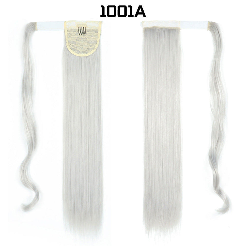 European And American Long Straight Cheveux Velcro Ponytail