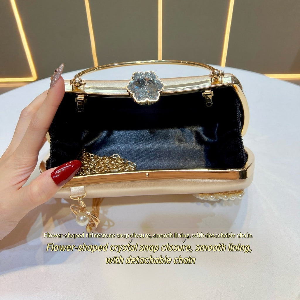 Sac à main pendentif en diamant incrusté de perles