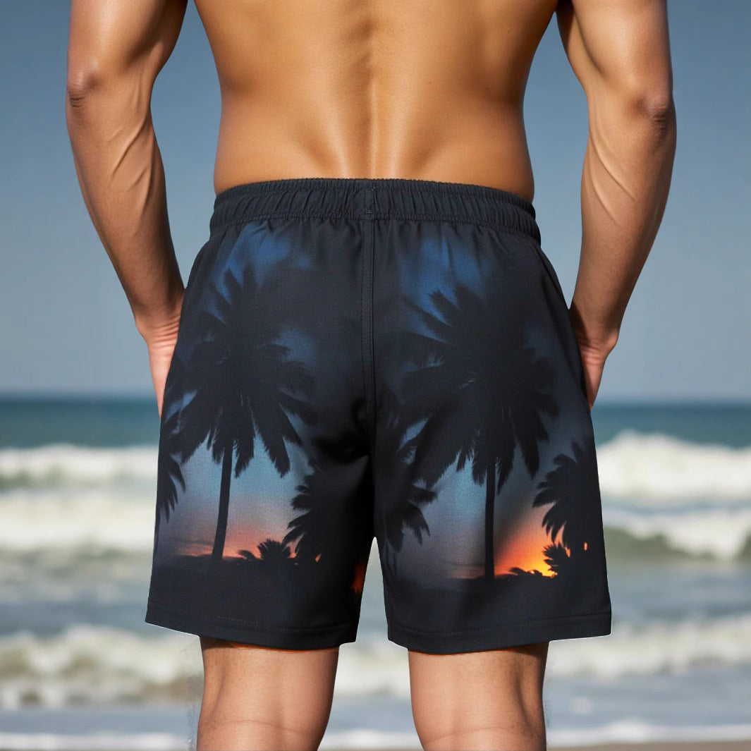 Trunks de natation de plage à double layer d'été pour hommes