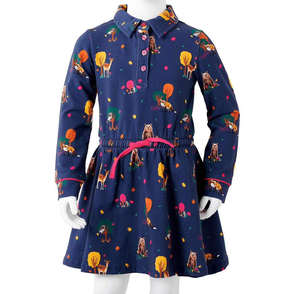 Robe pour enfants à manches longues et cordon de serrage
